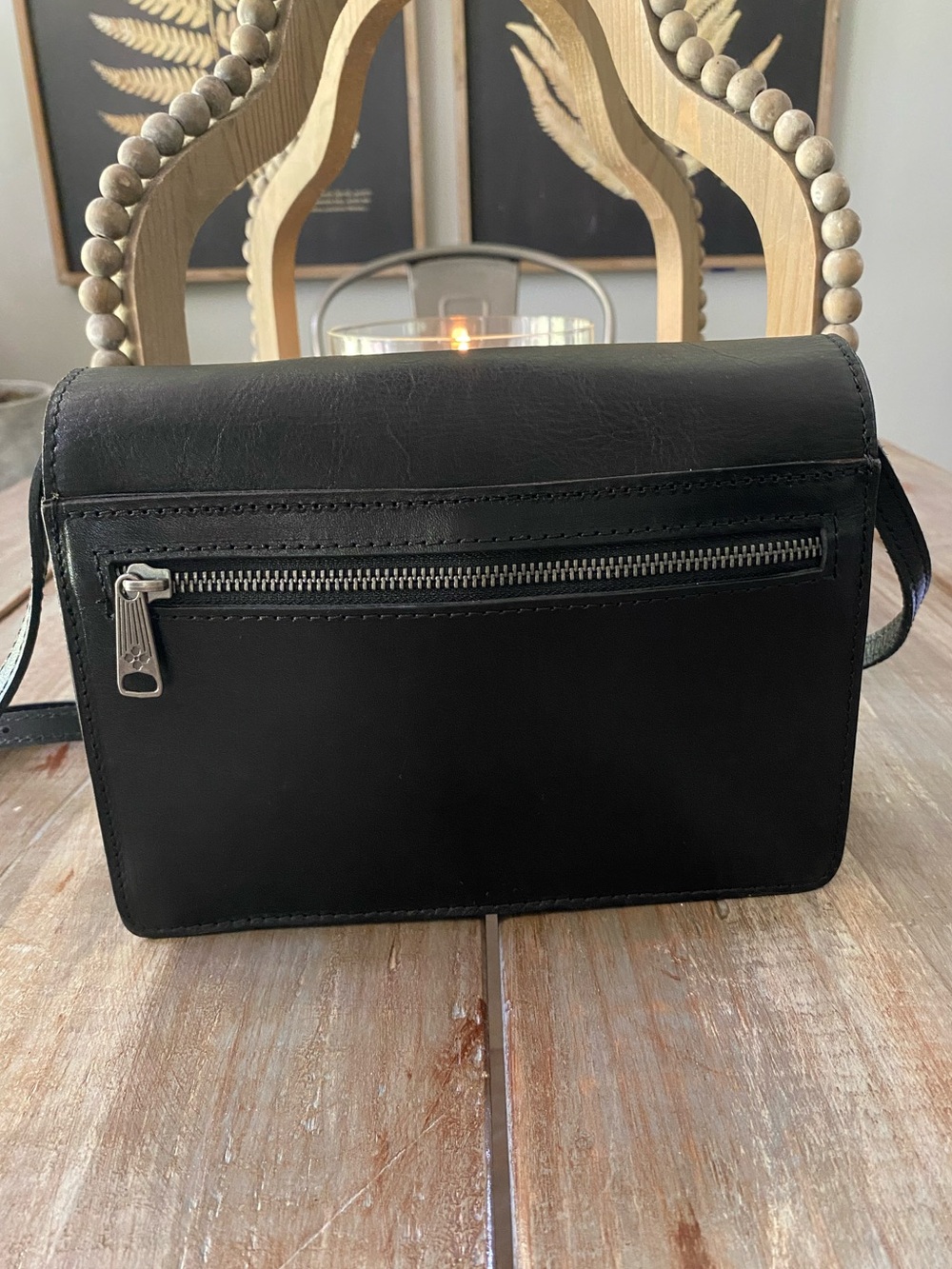 Patricia Nash Lanza Leather Convertible Crossbody Bag Purse Embossed Logo Black - Picture 12 of 17